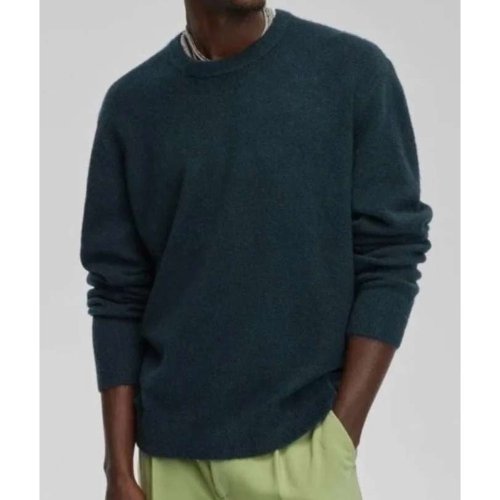 Mode of One Mens Relaxed Fit Cozy Crew Neck Sweater Deep Malachite Green XL NEW